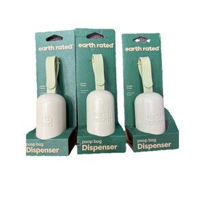 Earth Rated Poop Bag Dispenser 3 Pack w/ 15 Bags Each Dog Waste Holder